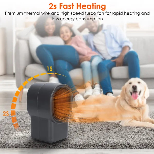 400W Portable Electric Space Heater Mini Desktop Fan Heater Personal Small Space Heater For Home Office